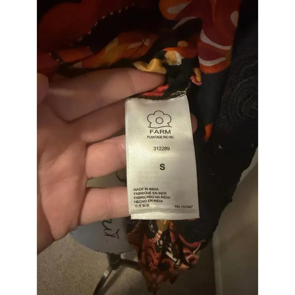 Farm Rio Floral Ruffle Blouse Small - Picture 7 of 8